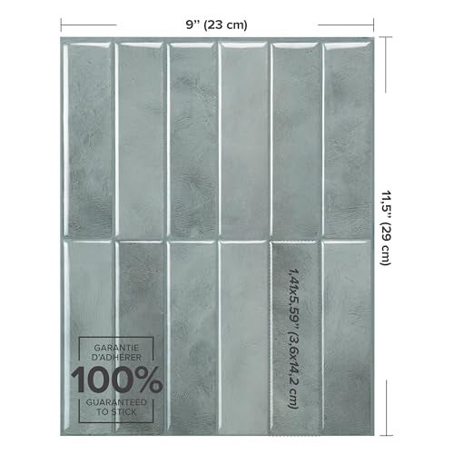 SMART TILES Peel and Stick Backsplash - 5 Sheets of 11.43" x 9" - 3D Adhesive Peel and Stick Tile Backsplash for Kitchen, Bathroom, Wall Tile - Image 4