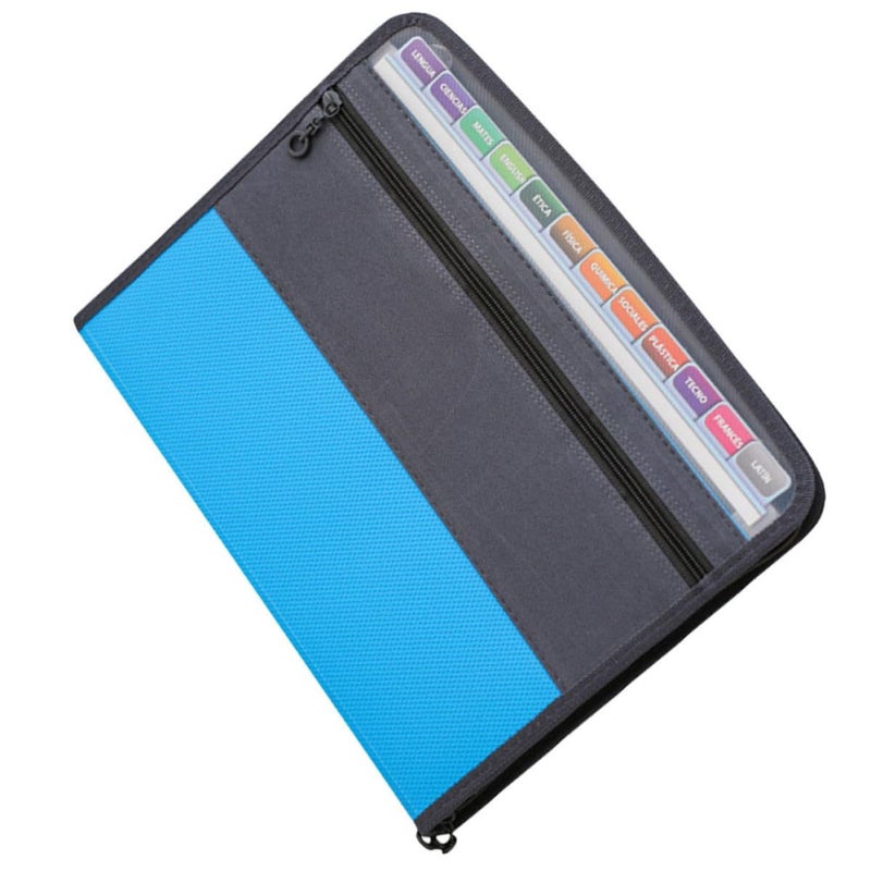 A4 13 Pocket Expanding File Folder Document Organizer with Dual Zippers Portable Office School Storage Random Color - Image 2