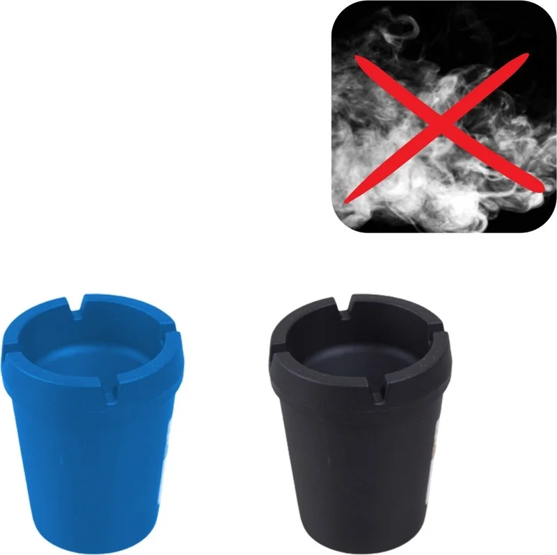 Piev Baroness Cigarette Smoke Odor Blocker Odorless Round Ashtray 2 Pcs