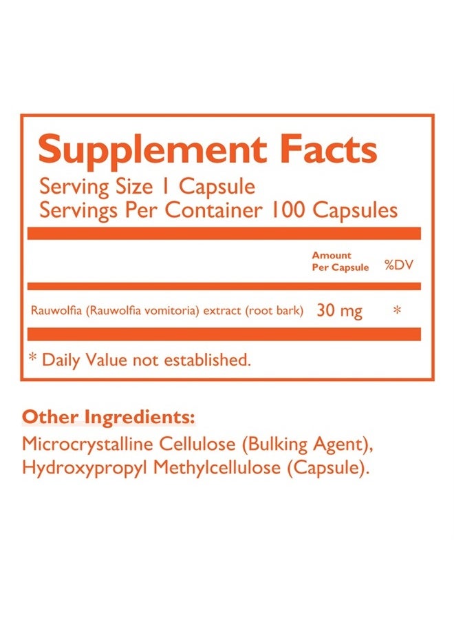 Beljanski ® Products - Rovol V® Dietary Supplement - Rauwolfia Vomitoria Extract - 100 Capsules  - Image 1