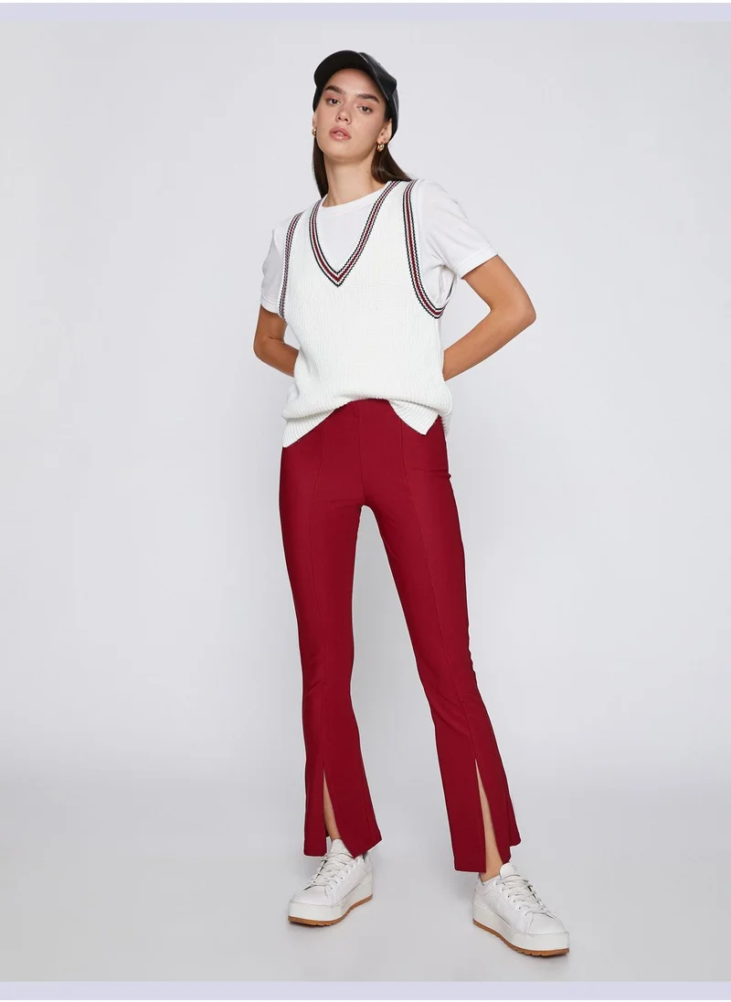 كوتون Slitted Crop Leggings