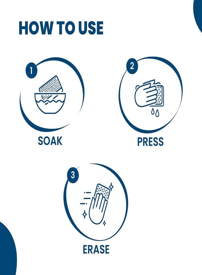 Aakarit Magic Cleaning Sponge Multi-Purpose Melamine Foam Eraser | Stain Remover for Kitchen, Bathroom, Wall, Shoes & Tiles | No Chemical Cleaning Pad | Heavy Duty White Magic Sponge (2) - Image 2