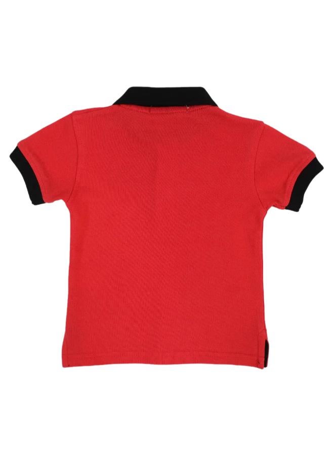 جيلو بيبي أولادي قطن Polo Shirt – أحمر مع Crab تصميم - Image 2