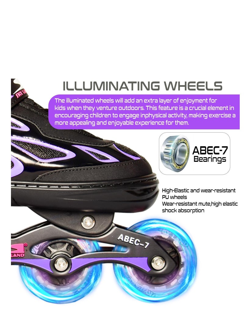 Sky Land Adjustable Roller Skate Shoes For Kids & Teens| Professional & Comfortable Inline Skating Shoes With 8 Lighting Wheels For Girls  - Image 5