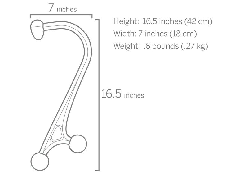 TRIGGERPOINT PERFORMANCE THERAPY AcuCurve Massage Cane for Neck, Back and Shoulders, Gray/Orange - Image 3