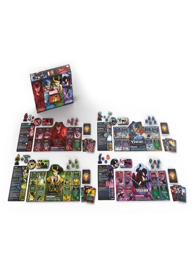 USAopoly Marvel Dice Throne | 4 Hero Box Featuring Scarlet Witch, Thor, Loki, Spider-Man | 2-to-4 Player Competitive Dice Game | Officially-Licensed | Compatible with The Dice Throne Ecosystem  - Image 5