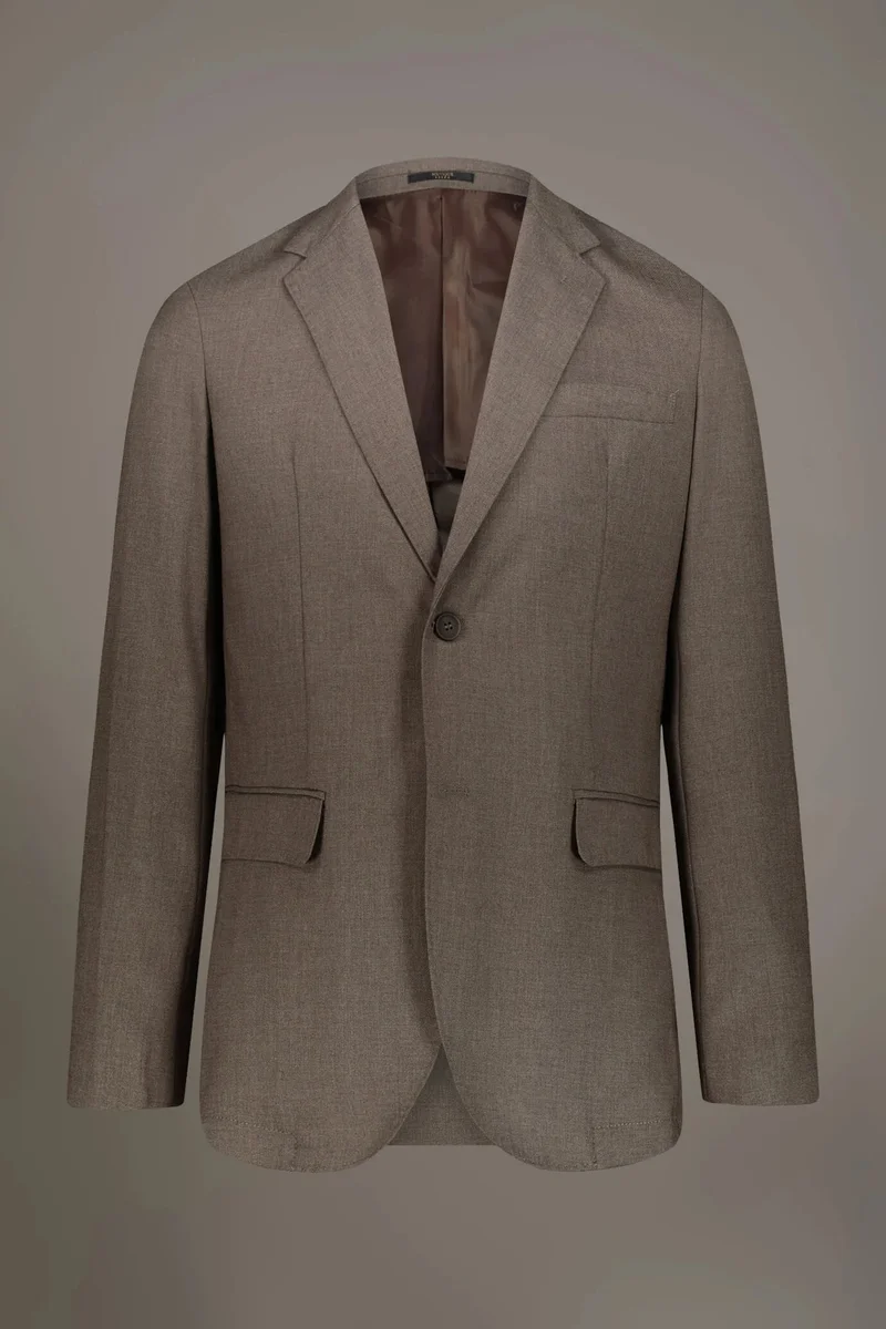 دوبل غانغر Single breasted jacket solid colour - Nut