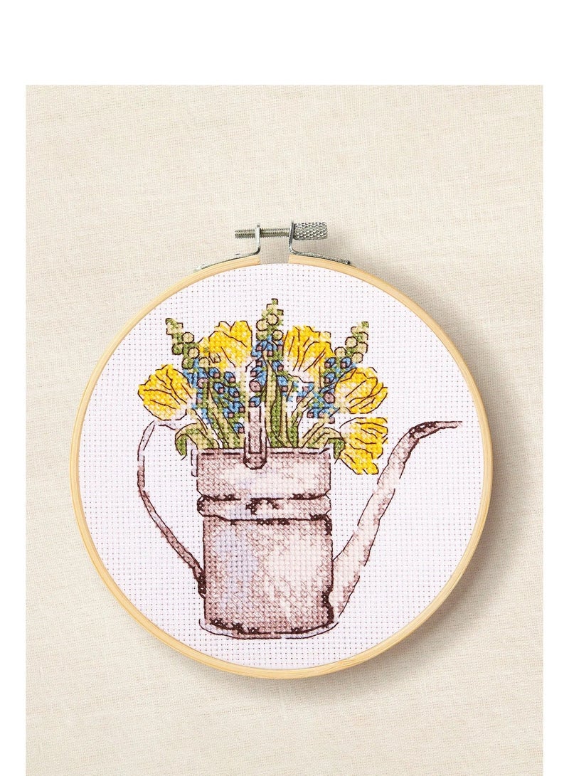 DMC Cross Stitch Kit Sunshine Flowers Watering Can - Image 4