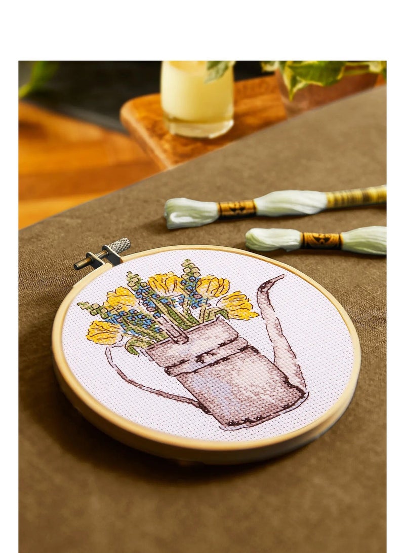 DMC Cross Stitch Kit Sunshine Flowers Watering Can - Image 5
