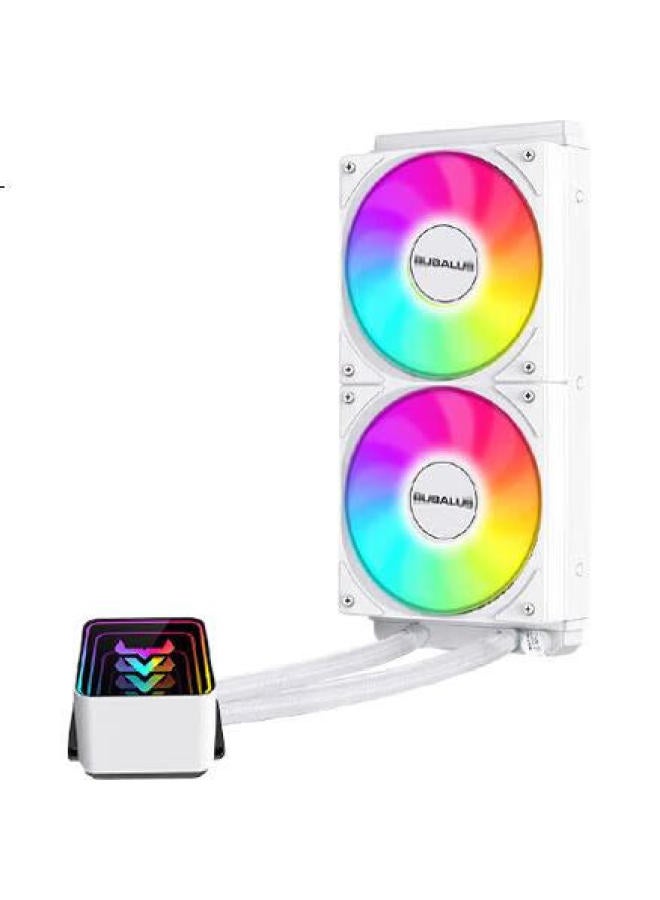 BUBALUS مبرد مياه المعالج بوبالوس لينغشوانغ 240A أبيض (ضوء متزامن مرآة لا نهائية ARGB/مدمج/يدعم Intel LGA2011/Amd/متعدد المنصات/PWM) - Image 3