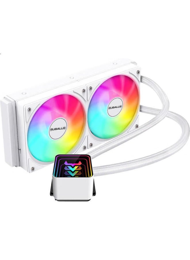 BUBALUS مبرد مياه المعالج بوبالوس لينغشوانغ 240A أبيض (ضوء متزامن مرآة لا نهائية ARGB/مدمج/يدعم Intel LGA2011/Amd/متعدد المنصات/PWM) - Image 2