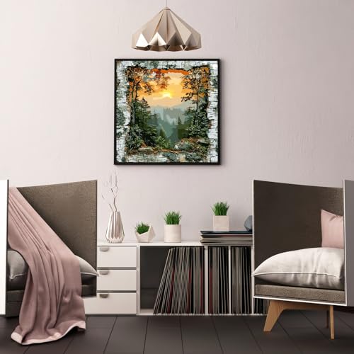 CHWGLFGG Paint by Numbers Kit for Adults Beginner, Forest Landscape Adult Paint by Number Kits on Canvas, DIY Acrylic Oil Easy Painting by Numbers for Home Wall Decor 16X16 inch (Without Frame) - Image 4