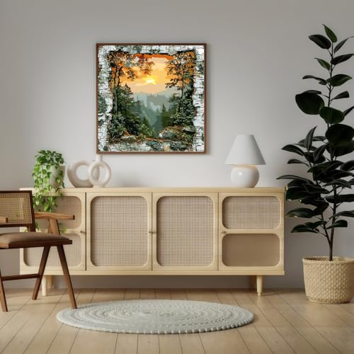 CHWGLFGG Paint by Numbers Kit for Adults Beginner, Forest Landscape Adult Paint by Number Kits on Canvas, DIY Acrylic Oil Easy Painting by Numbers for Home Wall Decor 16X16 inch (Without Frame) - Image 3