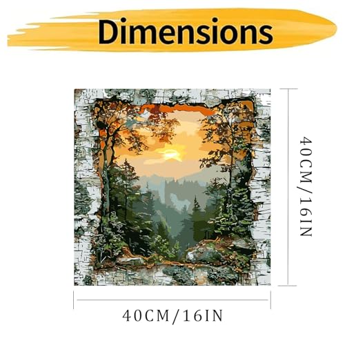 CHWGLFGG Paint by Numbers Kit for Adults Beginner, Forest Landscape Adult Paint by Number Kits on Canvas, DIY Acrylic Oil Easy Painting by Numbers for Home Wall Decor 16X16 inch (Without Frame) - Image 5