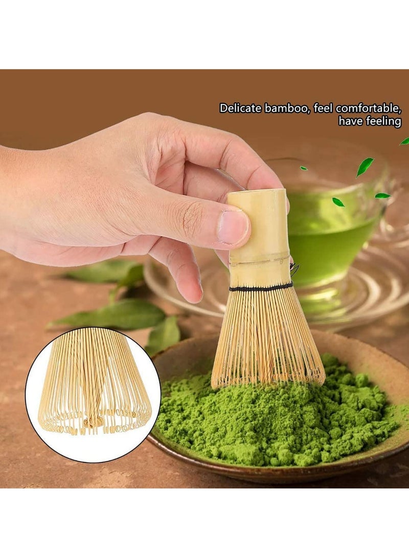 VIUAUAX 4-Piece Matcha Set,Matcha Tea Whisk Set,Matcha Whisk Set Bamboo Matcha Tools, Traditional Handmade Matcha Tea Tool Matcha Stirrer Kit Bamboo Spoon with Hook Matcha Brush Placeer Set, Matcha Whisk (Chasen) + Hooked Bamboo Spoon (Chashaku) + Teaspoon + Whisk Holder),for making a Traditional Cup of Japanese Matcha Tea - Image 2