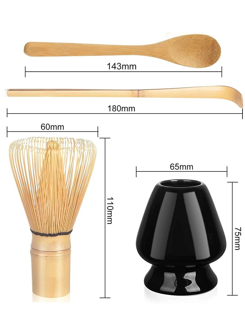 VIUAUAX 4-Piece Matcha Set,Matcha Tea Whisk Set,Matcha Whisk Set Bamboo Matcha Tools, Traditional Handmade Matcha Tea Tool Matcha Stirrer Kit Bamboo Spoon with Hook Matcha Brush Placeer Set, Matcha Whisk (Chasen) + Hooked Bamboo Spoon (Chashaku) + Teaspoon + Whisk Holder),for making a Traditional Cup of Japanese Matcha Tea - Image 5