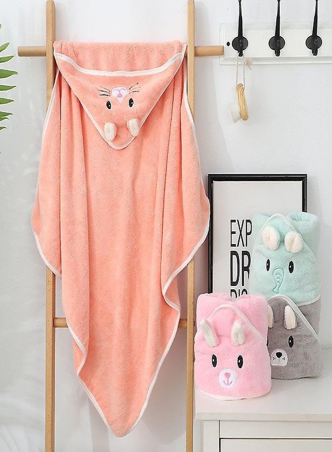 CUTEABLY Baby Towels with Hooded Ultra Soft Towels Newborn, Unique Animal Design for Boys and Girls (Dark Pink) - Image 3