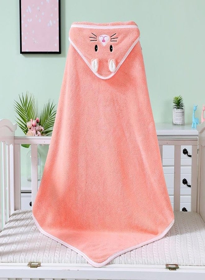CUTEABLY Baby Towels with Hooded Ultra Soft Towels Newborn, Unique Animal Design for Boys and Girls (Dark Pink) - Image 1