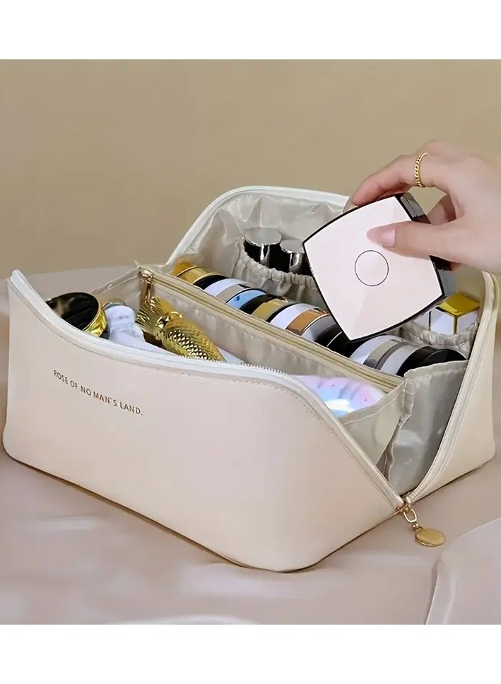 Rozino Fashion PU Pillow Cosmetic Bag Portable Travel Storage Bag Handbag Large Capacity Toiletry Bag Partition Classification Maternal And Child Shared Toiletry Storage Bag Christmas, Halloween, Thanksgiving Day Gift - Image 2