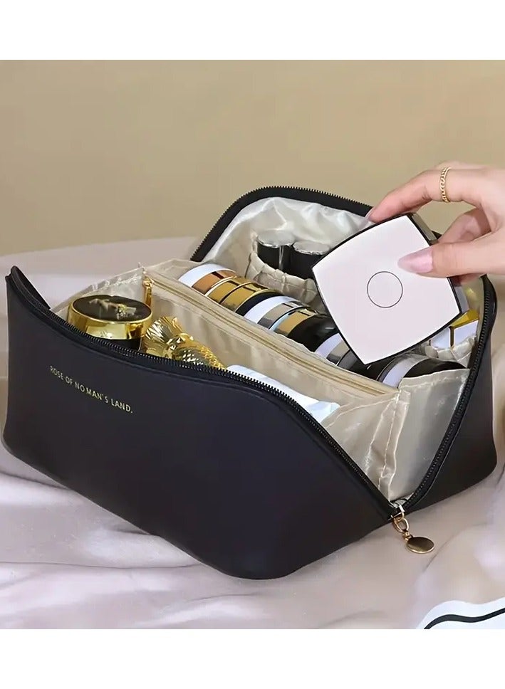 Rozino Fashion PU Pillow Cosmetic Bag Portable Travel Storage Bag Handbag Large Capacity Toiletry Bag Partition Classification Maternal And Child Shared Toiletry Storage Bag Christmas, Halloween, Thanksgiving Day Gift - Image 5