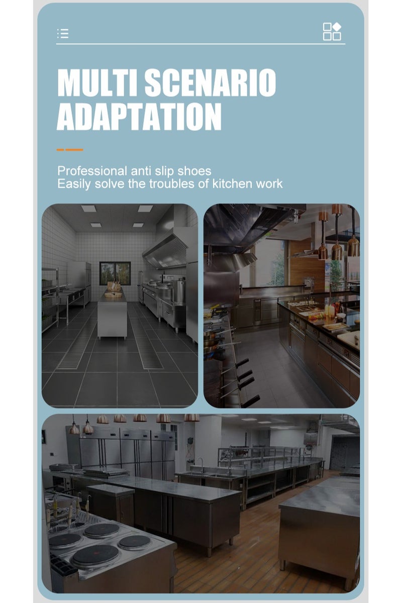 عام أحذية طاهٍ مضادة للانزلاق مصنوعة من الجلد للمطبخ ومقاومة للزيت والماء أحذية عمل للرجال والنساء غير قابلة للانزلاق للمطاعم - Image 5