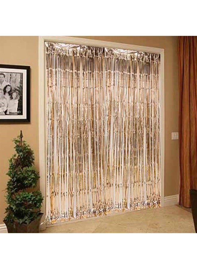 Twinkle Star 2 Pack Photo Booth Backdrop Foil Curtain Tinsel Backdrop Environmental Background for Birthday Party, Wedding, Graduation, Christmas Decorations (Champagne) - Image 5