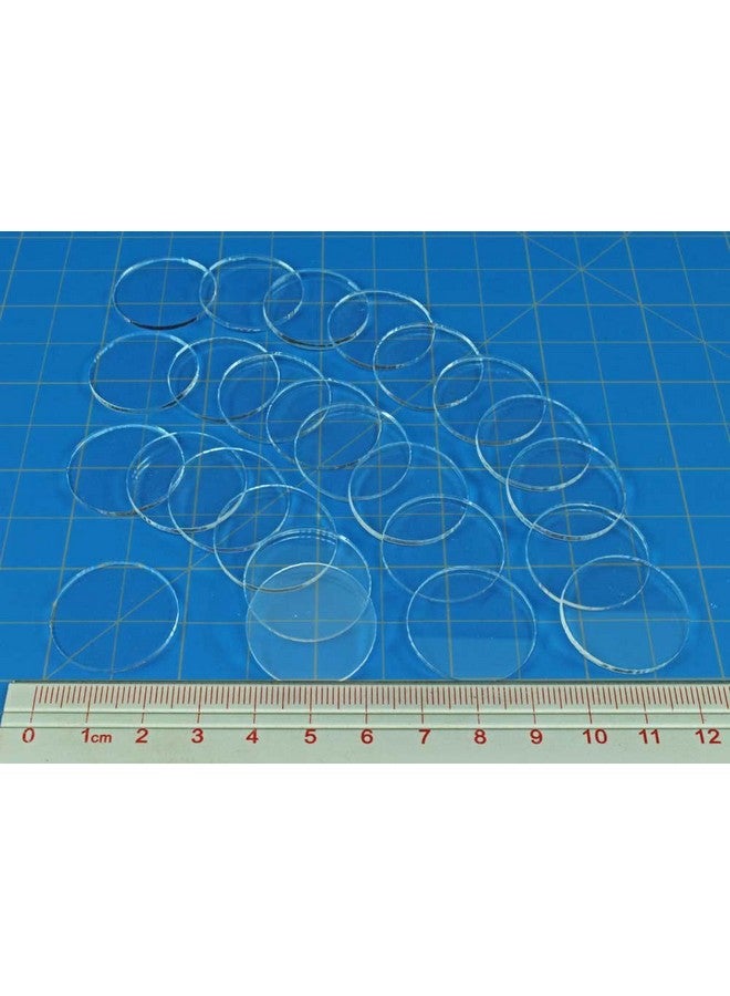 LITKO Clear Circular Miniature Bases | 1.5mm Thick | Round Figure Stands for Wargaming Boardgaming and Collectible Figures (25mm Clear Round Bases - 25 Pack) - Image 2
