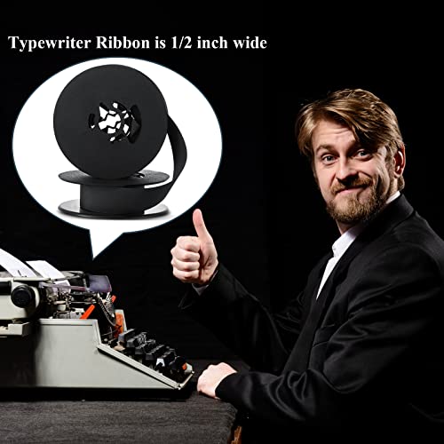 Seajan 4 Pairs Universal Dual Shaft Typewriter Ribbon Vintage Typewriter Ribbon, 1/2 Cloth for Most Machines(Black) - Image 5