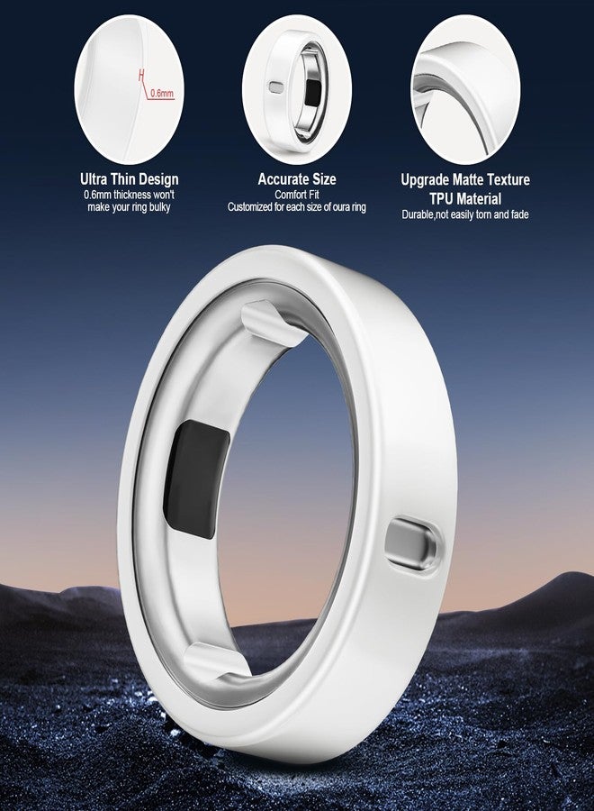 Vigamen 8 Pack Cover Compatible with Oura Ring Gen 4/Oura Ring Gen 3 Horizon/Heritage,Charging Derectly,Matte Texture Wear-Resistant Anti-Scratch TPU Protector for Women Men Working Out Gym(E,Size 6) - Image 2