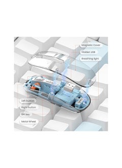 WIRELESS Wireless Bluetooth5.1&2.4G Mini Lightweight Mouse,Transparent Clear Cool,Rechargeable Silent Computer Mice,Nano USB C Receiver,LED Battery Magic Silm for Office/PC/Mac/Laptop/Apple  - Image 4