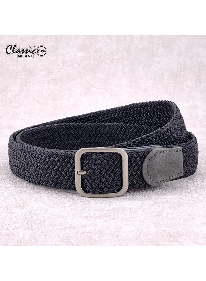 Classic Milano Braided Cotton Elastic Stretch Belt for Men & Women, Woven Canvas Web Belt with Gift Box, Adjustable Men's Belt | Full Length: 110CM (Free Size - Fits up to the waist of 40 Inches / 100 CM)