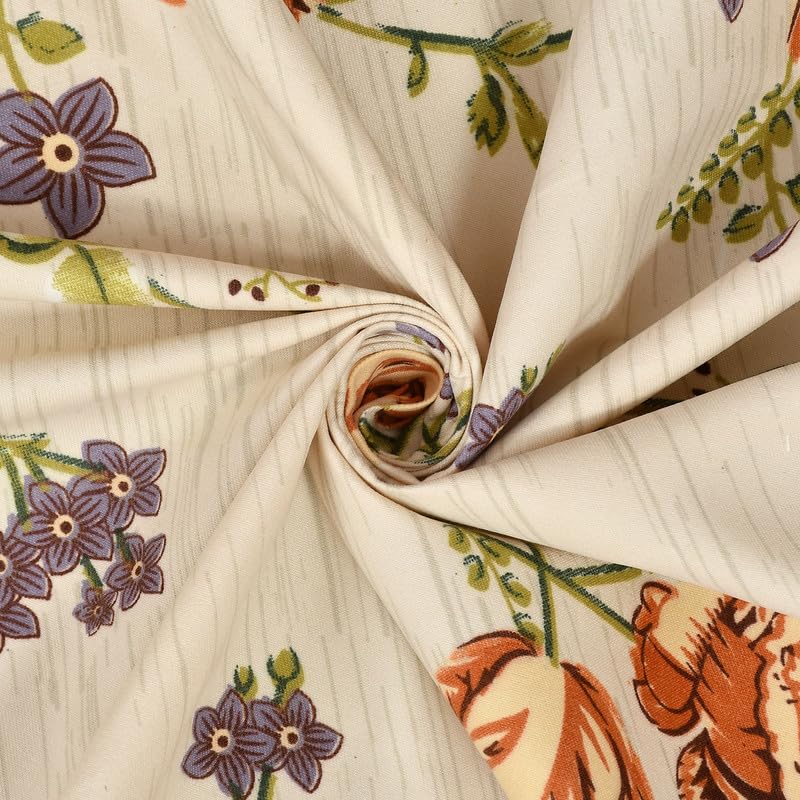 Furnofy 140 GSM Fitted Bedsheet (L-78 x B-72 + 6" Pocket) with 2 Pillow Covers - Fitted, Floral Print, Soft & Stretchable - Image 5