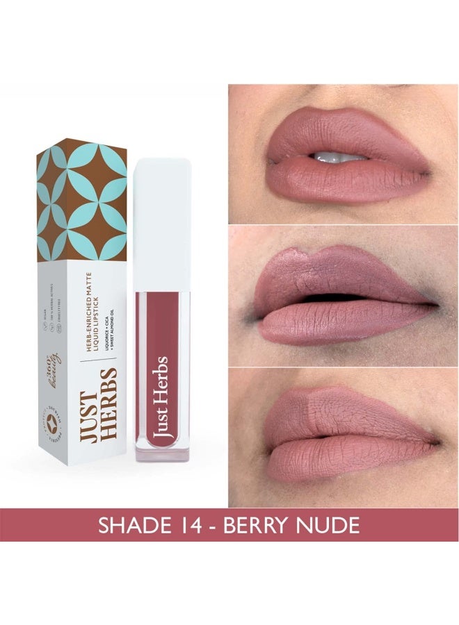 Just Herbs Herb-Enriched Matte Liquid Lipstick | Hydrating, Long-Lasting Wear | Vegan, Smudge-Proof Formula | Rich Pigment & Comfortable Finish - Image 3