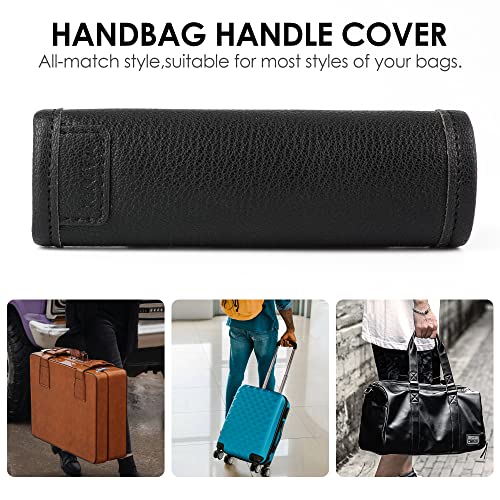 KINIVA 2 Pack Set Black Vegan Leather Luggage Handle Wraps, Luggage Identifiers Tags Markers for Suitcase, Travel Accessories - Image 4