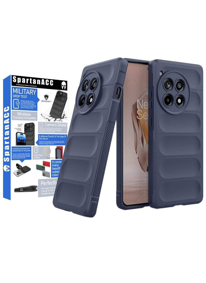 اسپارتان اکسسوری - جراب SpartanACC FlexArmor لهاتف OnePlus 12R مقاوم للصدمات، جراب OnePlus Ace3 مع 10 وسائد هوائية، غطاء حماية لعدسة الكاميرا OnePlus 12R أزرق داكن - Image 1