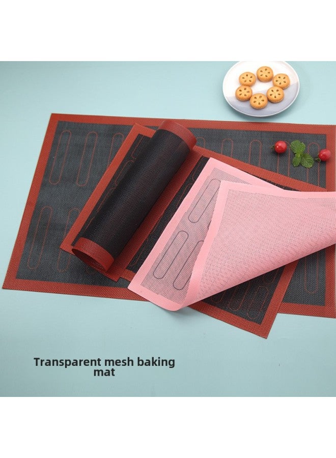 Kitchen Breathable Silicone Glass Fiber Hollow Baking Pad Household Bread Macaron Lightning Puff Double-Sided Baking Pad-Size:40*30cm (right Angle, Double-sided Printing + Two-line Oval Vertical Ring On The Front + Four-line Oval Vertical Ring On The Back)  - Image 2