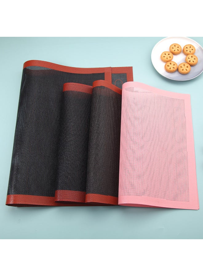 Kitchen Breathable Silicone Glass Fiber Hollow Baking Pad Household Bread Macaron Lightning Puff Double-Sided Baking Pad-Size:40*30cm (right Angle, Double-sided Printing + Two-line Oval Vertical Ring On The Front + Four-line Oval Vertical Ring On The Back)  - Image 1