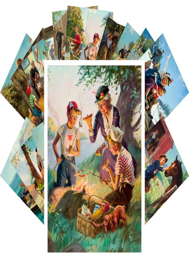 PIXILUV Vintage PostCards 24 pcs Grandma and Grandpa Vintage Fun Art Family Magazine Covers - Image 1