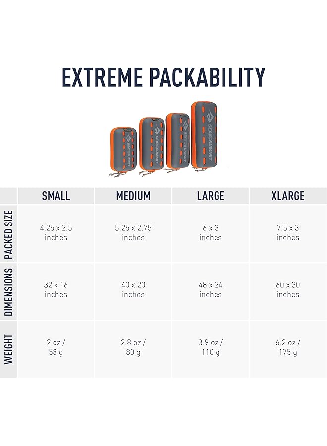 SEA TO SUMMIT Portable Pocket Towel for Camping Gym and Travel X Large (30 x 60 inches) Moonlight Blue - Image 5