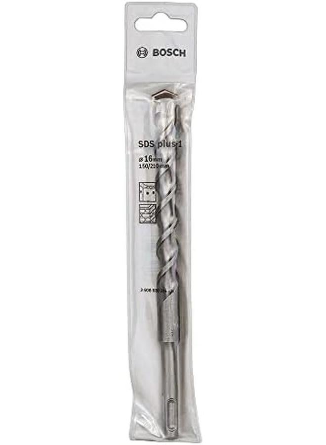 BOSCH Sds Plus 1 Drill Bit For Rotary Hammer Drills Optimised For Drilling Inch Concrete 2 Flute U Shape Flute Design Provides Effective Dust Removal 16.00 Mm Diameter 210 Mm Total Length 1 Pcs - Image 2