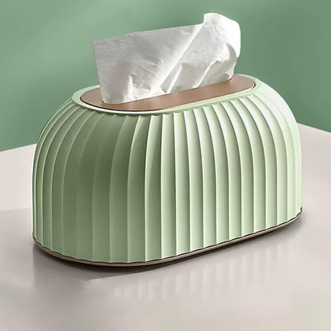JAMBUVANTI Streak Tissue Box Holder with Automatic Spring/Desktop Facial Paper Towel Dispenser for Office, Home, Restaurants, cafes, Hotels & Hospital (Mint Green) - Image 1