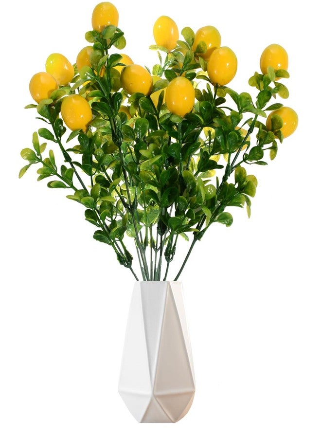 Liobelon 2 Pieces Artificial Lemon Branches, Mini Artificial Lemons Stems for Vase Simulation Flowers, Lemon Picks Floral, Artificial Lemon Cane Vine Table Centerpiece Bridal Arrangements Decorations - Image 1