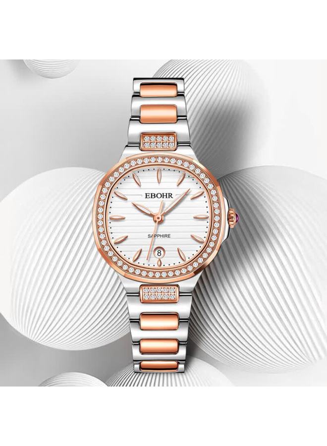 Ebohr Women's Watch Diamond Inlaid Luxury Niche Quartz Steel Band Ladies Watch Brand Valentine's Day Birthday Gift - Image 1