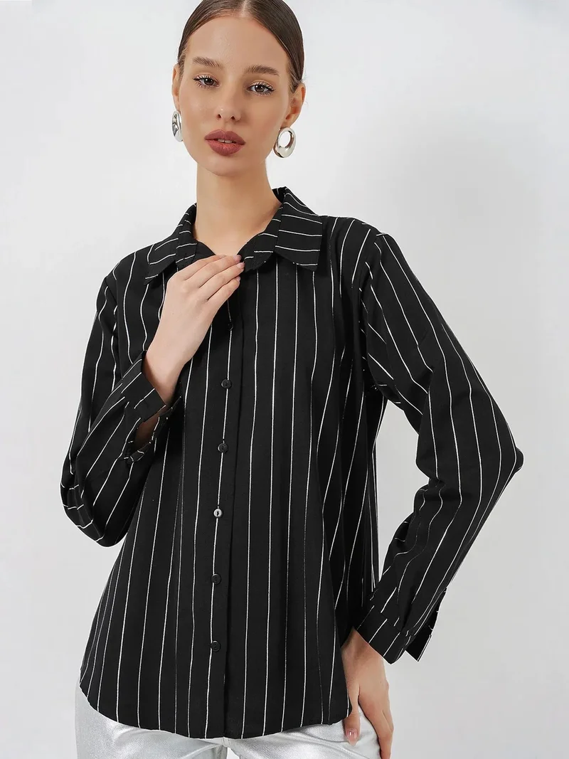 بيغ دارت BDART Oversized Striped Button-Up Shirt