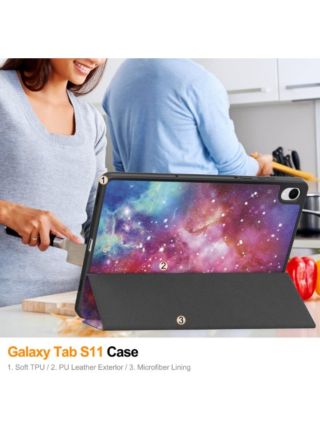 general Tablet Case for Samsung Galaxy Tab S11 11 inch 2025 (SM-X730/SM-X736B), Tri-Fold PU Leather Case with Auto Wake/Sleep, Soft TPU Back Cover Built-in Pen Holder - Image 5