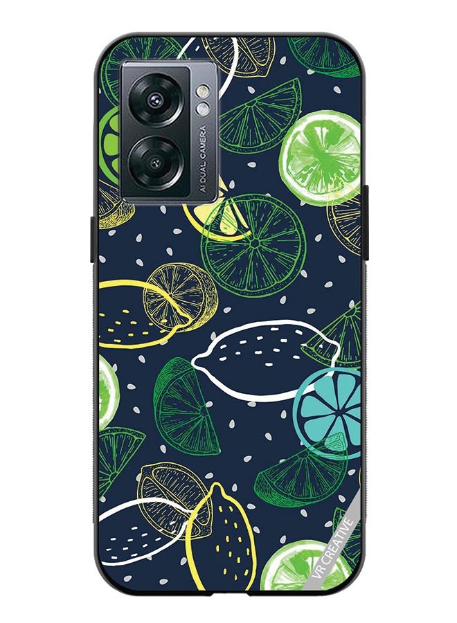 Protective Case Cover For Oppo A57 5G Lemon Design Multicolour
