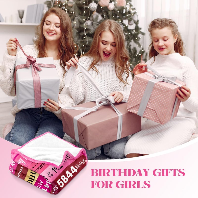 PVDSAVE 16th Birthday Gifts for Girls - Sweet 16 Gifts for Girl - 16 Birthday Decorations for Girls - Sixteen YR Bday Gift for Girl Daughter Granddaughter Niece Sister Ideas Blanket 50"x60" - Image 2