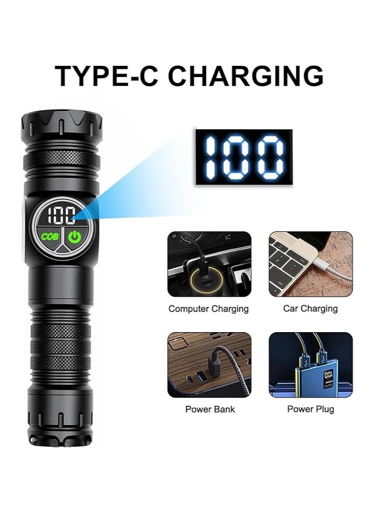 general High Lumen Flashlight, Rechargeable Flashlight with COB Side Light, Super Bright 3500 Lumen Flashlight, Digital Energy Display Magnetic Flashlight, Outdoor - Image 2