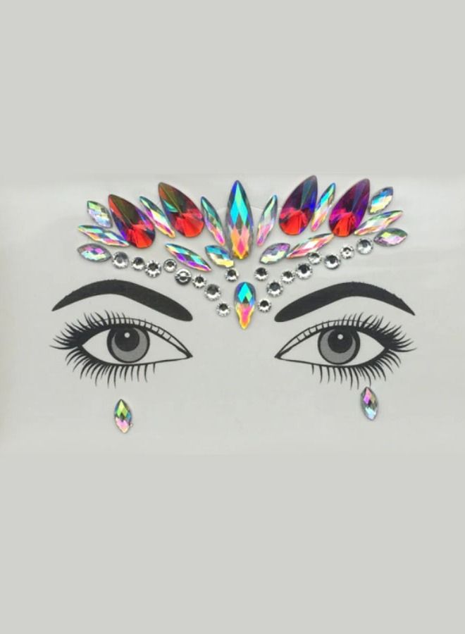 Luminous Mermaid Princess Face Gems Glitter Tattoo