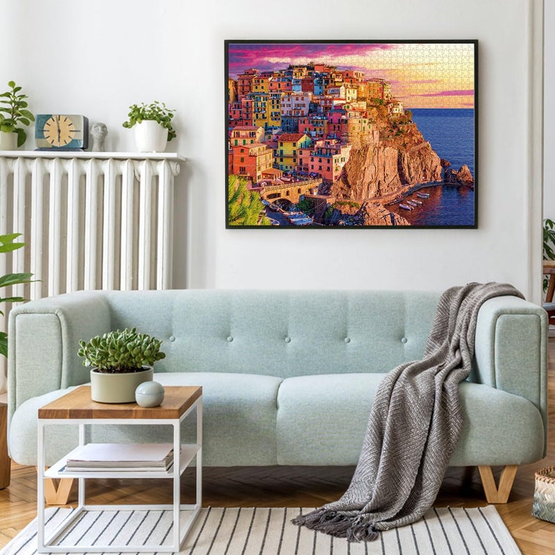 Buffalo Games - Sapphire Select - Cinque Terre Sunset - 1000 Piece Jigsaw Puzzle â€“ Challenging & Fun â€“ Blue Core Puzzle Board â€“ Giftable Display Box - Full Size Poster Included - Image 4